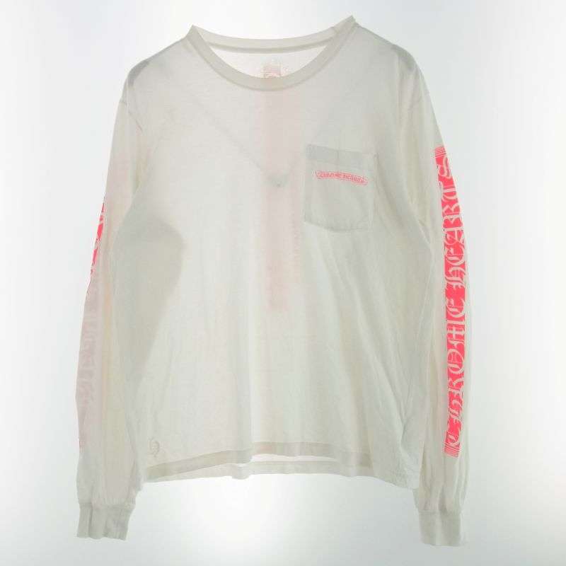 クロムハーツ（原本無） NEON PINK STRIPE LOGO TEE ネオン ピンク ストライプ ロゴ 長袖 Tシャツ 買取実績 画像