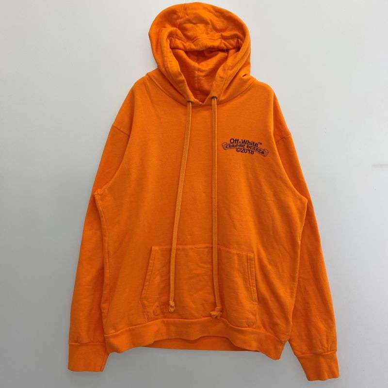 クロムハーツ（原本無） × OFF-WHITE オフホワイト HD PLVR V OFF WHITE ロゴ バックプリント プルオーバー パーカー 買取実績 画像