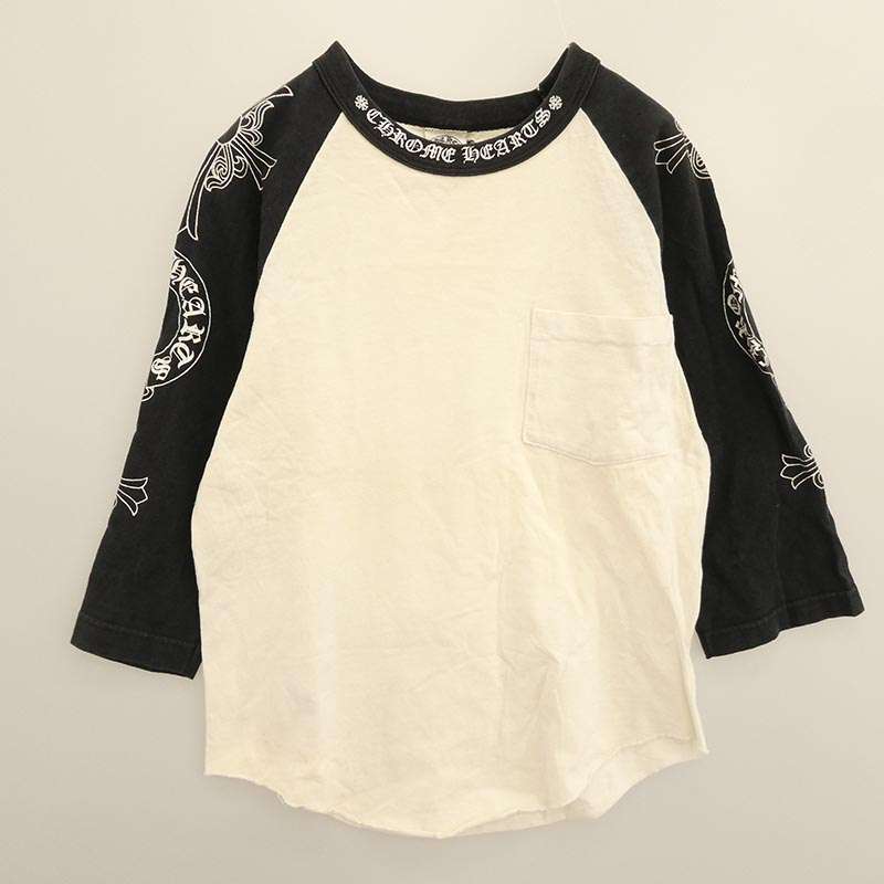 クロムハーツ（原本無） オールド ネックロゴ 袖マルチプリント 七分丈 ラグラン 長袖 Tシャツ 買取実績 画像