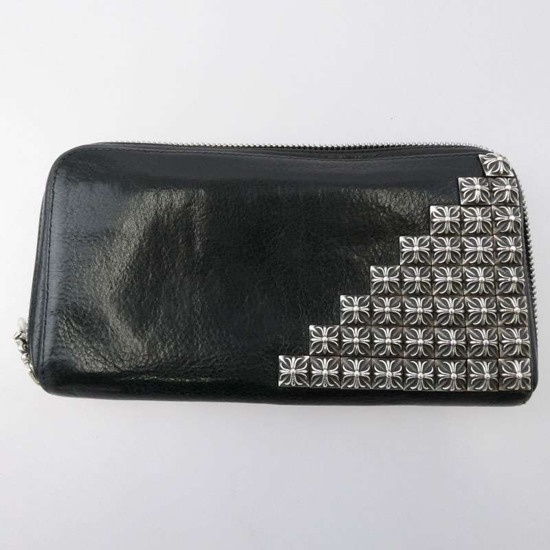 クロムハーツ（原本無） REC F ZIP ゼロピラミッドスタッズコーナー ラウンドジップ レザー ウォレット 買取実績 画像