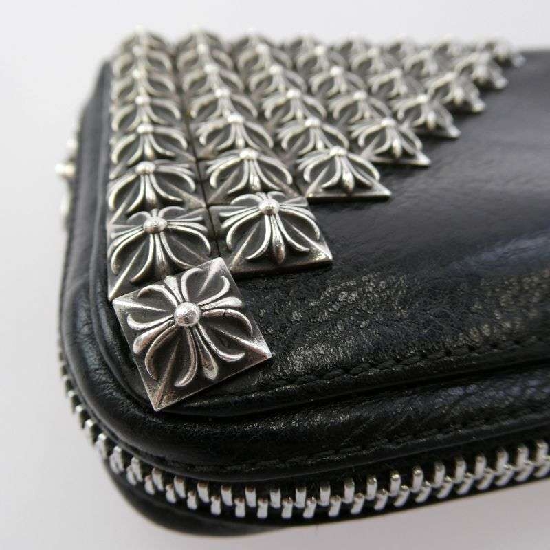 クロムハーツ（原本無） REC F ZIP ゼロピラミッドスタッズコーナー ラウンドジップ レザー ウォレット 買取実績 画像