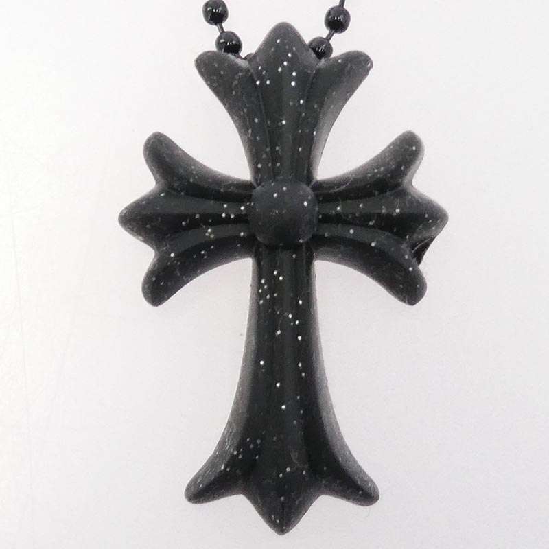 クロムハーツ（原本無） RUBBER CH CRS SML ラバー スモール CH クロス シリコン ラメ入り ネックレス ブラックグリッター 買取実績 画像
