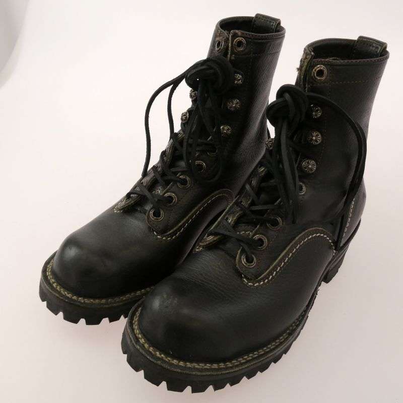 クロムハーツ(原本無) ×WESCO JOBMASTER ジョブマスター 旧ロゴ オールド レザーブレード レースアップ ヒールスクロールラベルカスタム レザーブーツ 買取実績 画像
