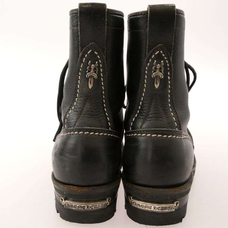 クロムハーツ(原本無) ×WESCO JOBMASTER ジョブマスター 旧ロゴ オールド レザーブレード レースアップ ヒールスクロールラベルカスタム レザーブーツ 買取実績 画像