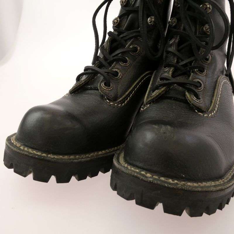 クロムハーツ(原本無) ×WESCO JOBMASTER ジョブマスター 旧ロゴ オールド レザーブレード レースアップ ヒールスクロールラベルカスタム レザーブーツ 買取実績 画像
