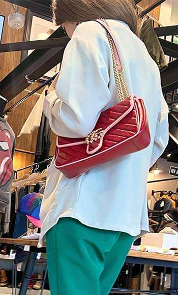 グッチコーディネート レディース グッチ GGマーモント  チェーンショルダーバッグ 画像