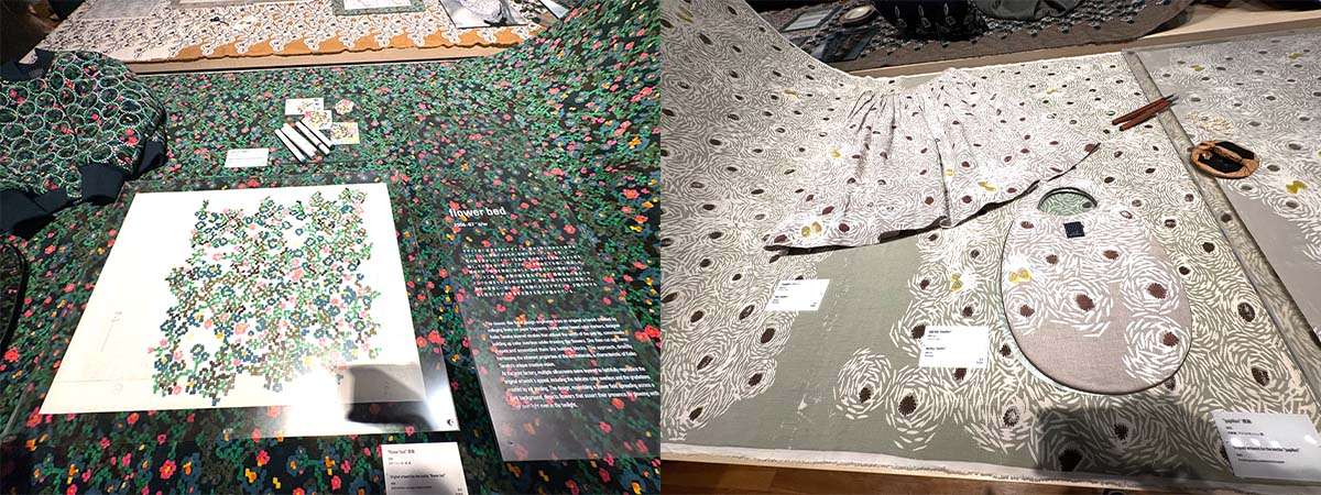 「つぐ ミナペルホネン展」の見どころ ミナペルホネンのデザインが生まれるまでの記録 score flower bed フラワーベッド papillon パピリオン 画像