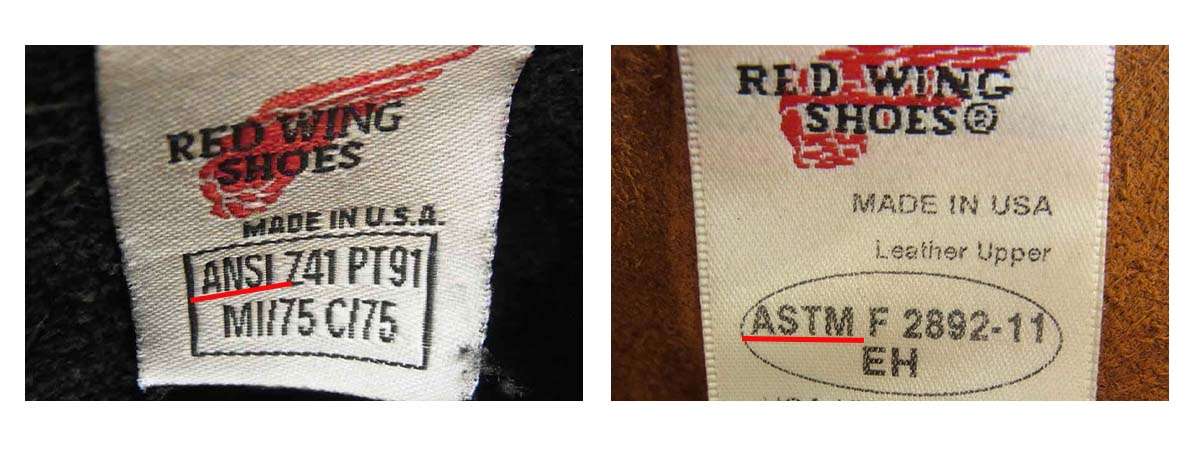レッドウィング 代表的な刻印の種類と年代 ANSI規格刻印 画像