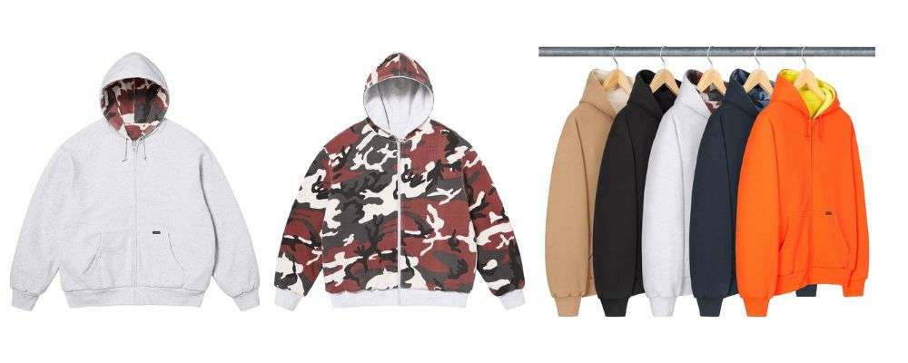 Supreme 2025AW Week10発売Reversible Work Zip Up Hooded Sweatshirt 画像