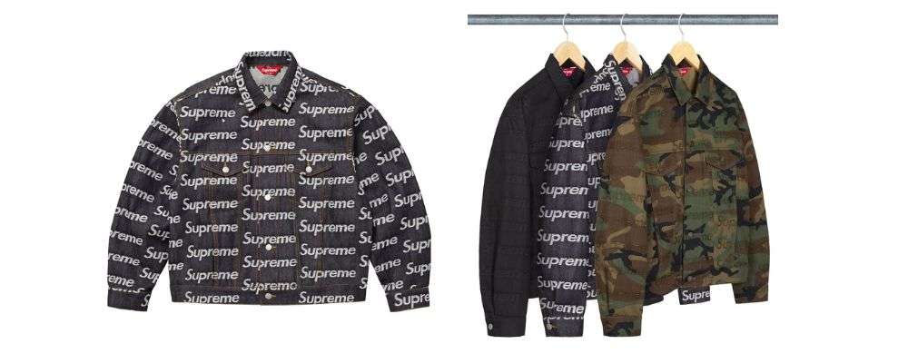 Jacquard Logos Denim Trucker Jacket画像