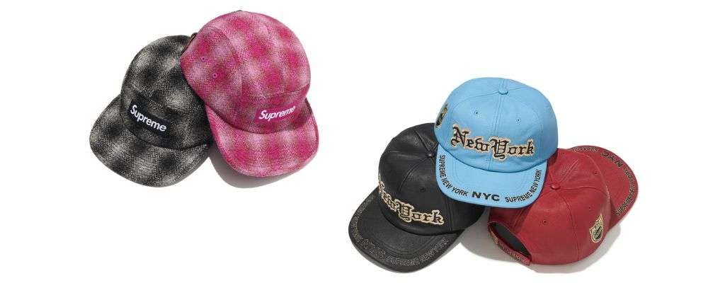 シュプリームHarris Tweed® Camp Cap 11,000円 New York Leather 6-Panel 13,200円 画像