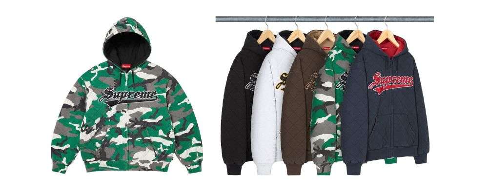 シュプリームQuilted Zip Up Hooded Sweatshirt 35,200円画像