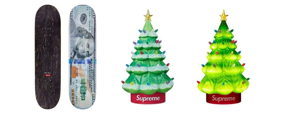 Supreme 2025AW Week14発売予定アイテムまとめ|ブランド古着買取専門店LIFEMoney Logo Skateboard 13,750円 / 15″ Holiday Tree 9,900円画像
