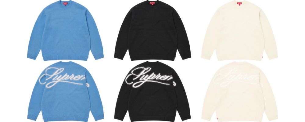 Supreme 2025AW Week17発売予定アイテムまとめ｜ブランド古着買取専門店LIFEAngora Script Sweater 33,000円 画像