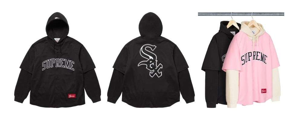 Supreme 2025AW Week17発売予定アイテムまとめ｜ブランド古着買取専門店LIFESupreme®/Chicago White Sox™ Hooded Baseball Jersey 35,200円画像