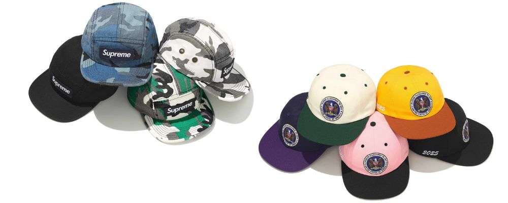 Supreme 2025AW Week18発売予定アイテムまとめ｜ブランド古着買取専門店LIFEMilitary Camp Cap 8,800円 / Pledge Allegiance 6-Panel 8,800円 画像