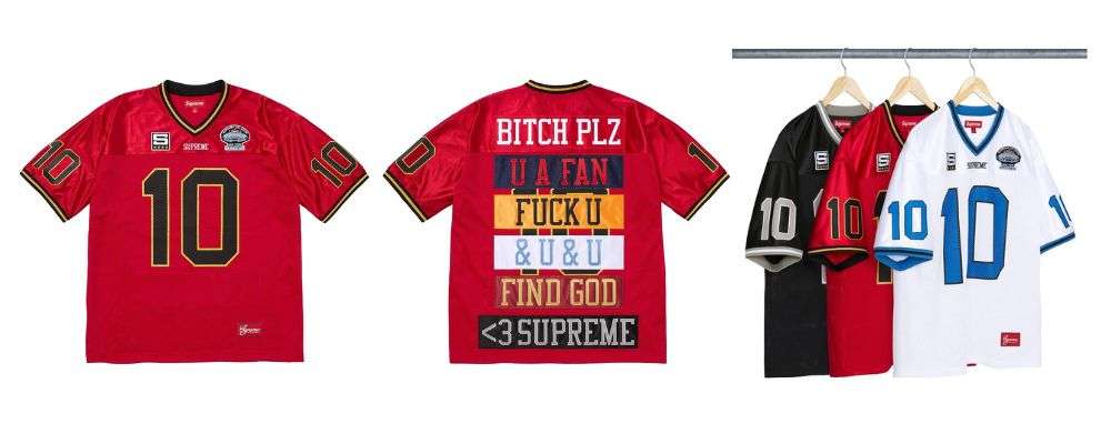 Supreme 2026SS Week1発売予定アイテムまとめ|ブランド古着買取専門店LIFEFind God Football Jersey 26,400円画像