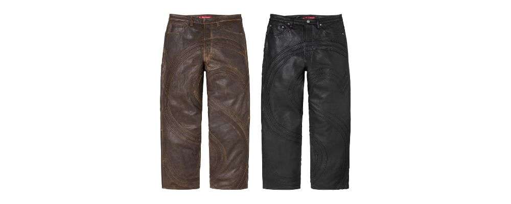 Supreme 2026SS Week1発売予定アイテムまとめ|ブランド古着買取専門店LIFES Logo Leather Baggy 5-Pocket Jean 107,800円画像
