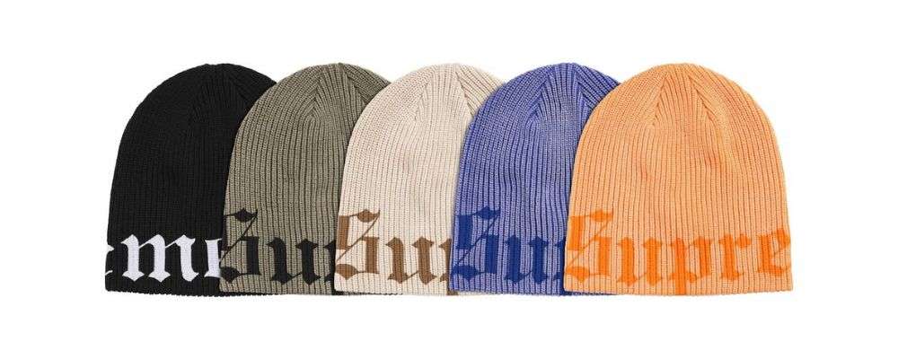 Supreme 2026SS Week1発売予定アイテムまとめ|ブランド古着買取専門店LIFEOld English Printed Beanie 7,700円画像