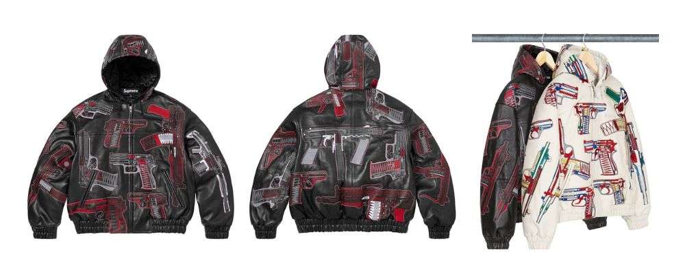 Supreme 2026SS Week3発売予定アイテムまとめ|ブランド古着買取専門店LIFEGuns Embroidered Hooded Leather Jacket
242,000円画像