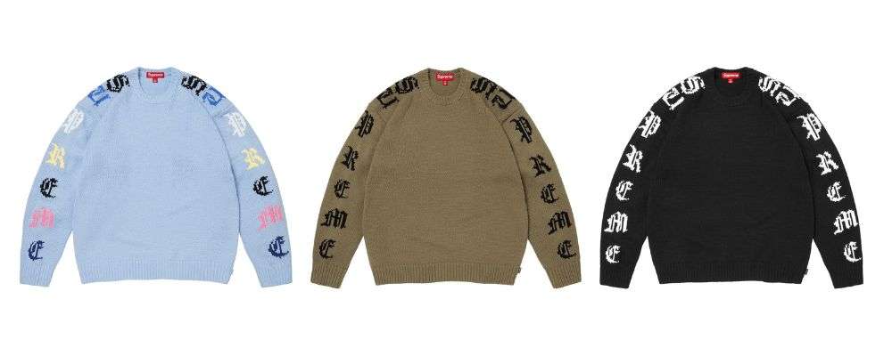 Supreme 2026SS Week3発売予定アイテムまとめ|ブランド古着買取専門店LIFE Old English Sleeves Sweater27,500円画像