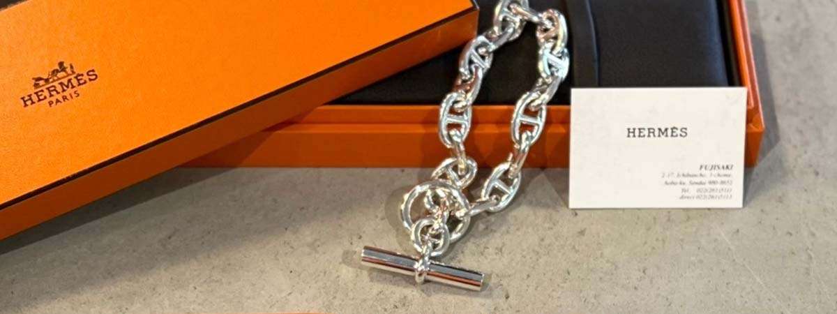 エルメスのシルバーアクセサリーのメンテナンス 画像