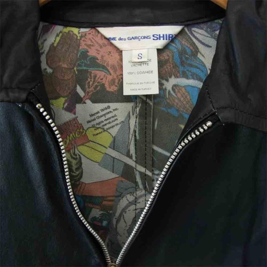 コムデギャルソンシャツ W14066 マーベル カウハイド レザー ジャケット画像