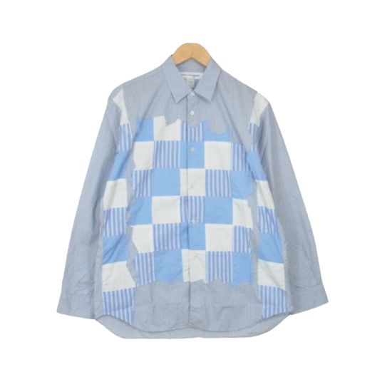 コムデギャルソンシャツ S25052 Square Patchwork Shirt ライトブルー系買取実績画像
