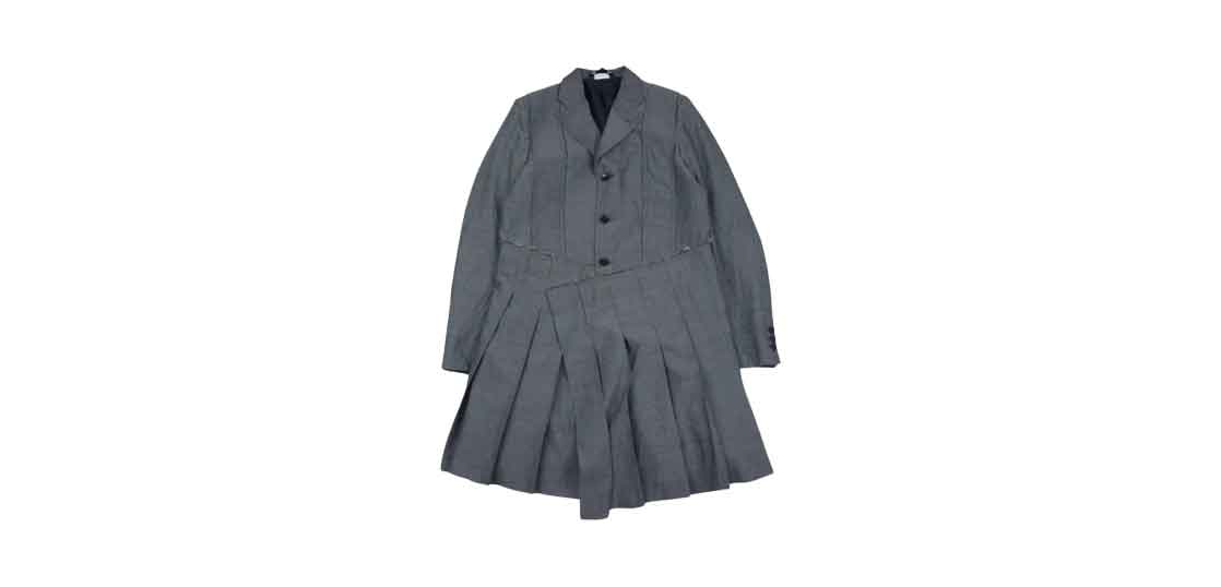 コムデギャルソン ブラック 製品洗い プリーツ 切替 ドッキング 変形 テーラードジャケット 買取実績