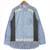 コムデギャルソン W27076-1 ストライプ ウール パッチワーク シャツ 長袖シャツ ブルー系 画像