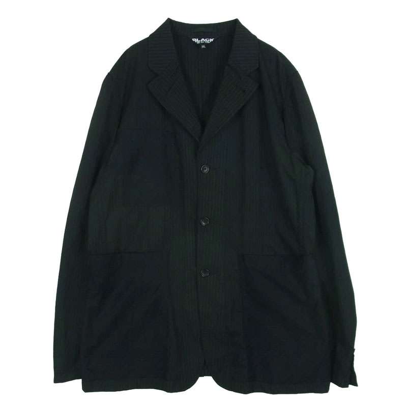 ブラックコムデギャルソン 1H-J017 再構築ブレザー ストライプ バックプリント ジャケット 買取実績 画像