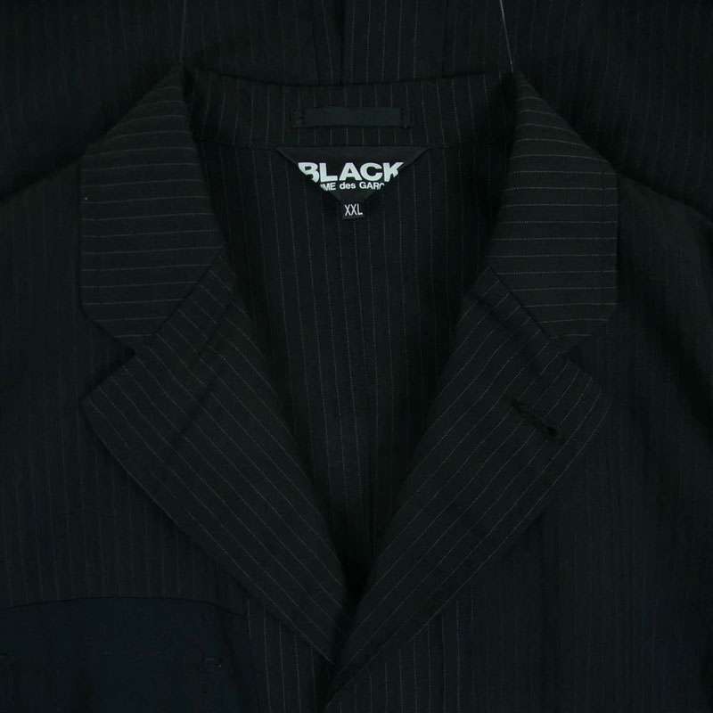 ブラックコムデギャルソン 1H-J017 再構築ブレザー ストライプ バックプリント ジャケット 買取実績 画像