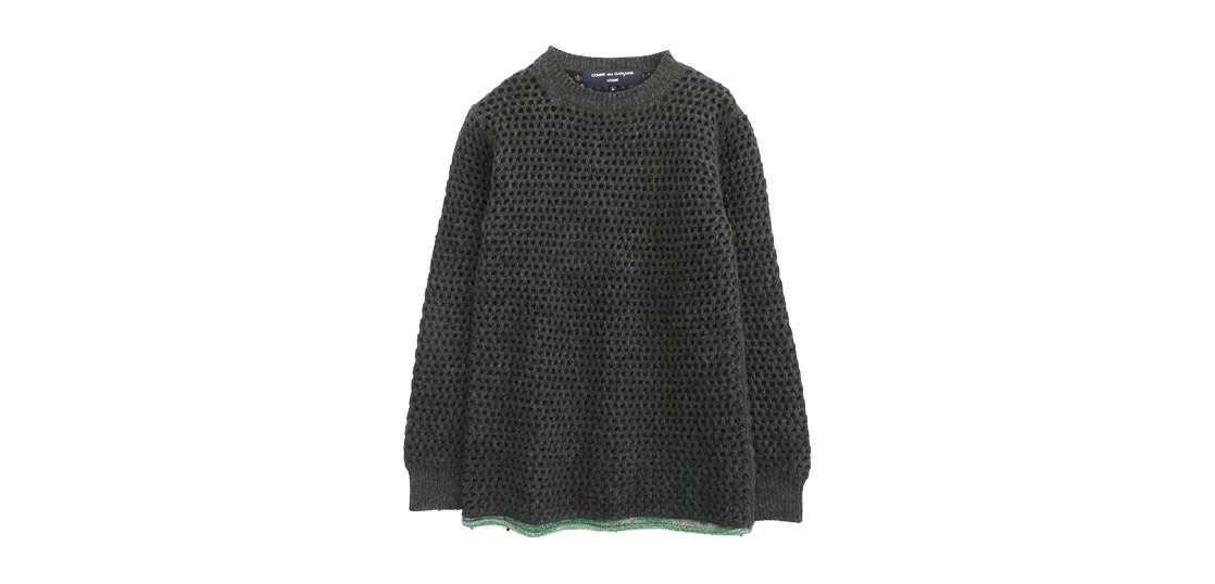 コムデギャルソンオム 14AW HN-N011 ローゲージ ワッフル クルーネック 長袖 ニット セーター 買取実績