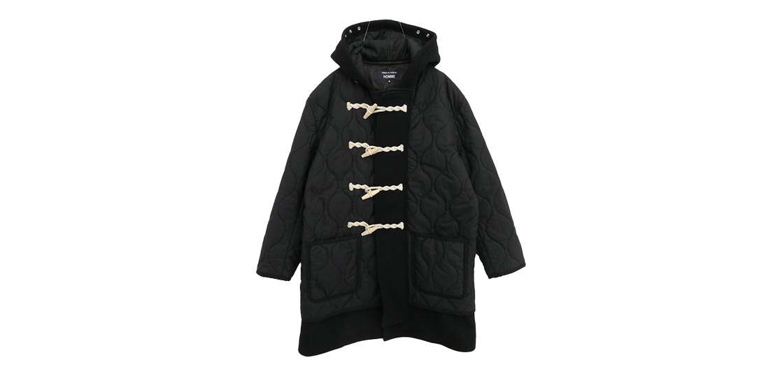 コムデギャルソンオム 25AW HP-C007 AD2025 ウール メルトン ナイロン リップ キルト ダッフルコート 買取実績