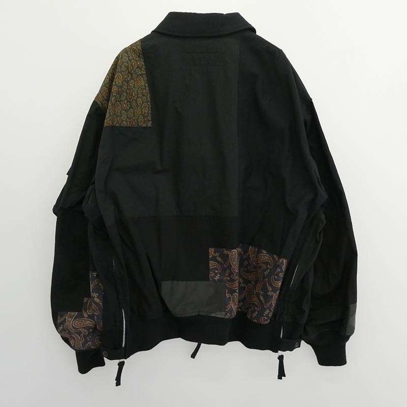 コムデギャルソンオム 25SS HO-J023 Cotton Nylon Back Satin パッチワーク コットンナイロン バックサテン ブルゾン フライトジャケット 買取実績 画像
