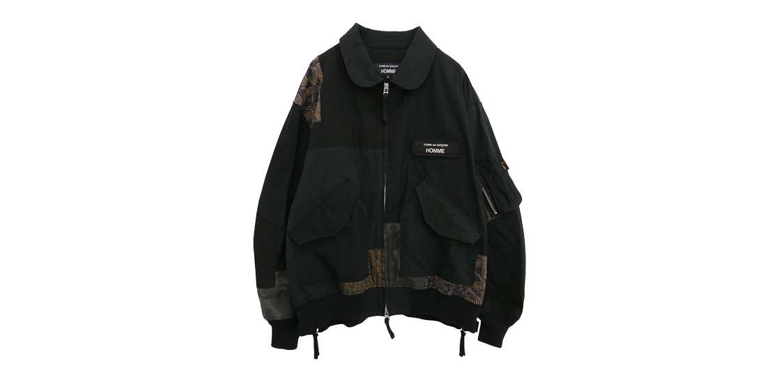 コムデギャルソンオム 25SS HO-J023 Cotton Nylon Back Satin パッチワーク コットンナイロン バックサテン ブルゾン フライトジャケット 買取実績