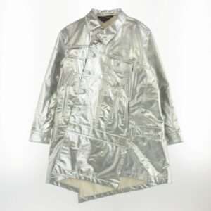 コムデギャルソンオムプリュス 18AW AD2018 PB-J086 White Shock ホワイトショック期 シャイニー加工 シルバー ねじれ 斜め釦 変形 コート 買取実績