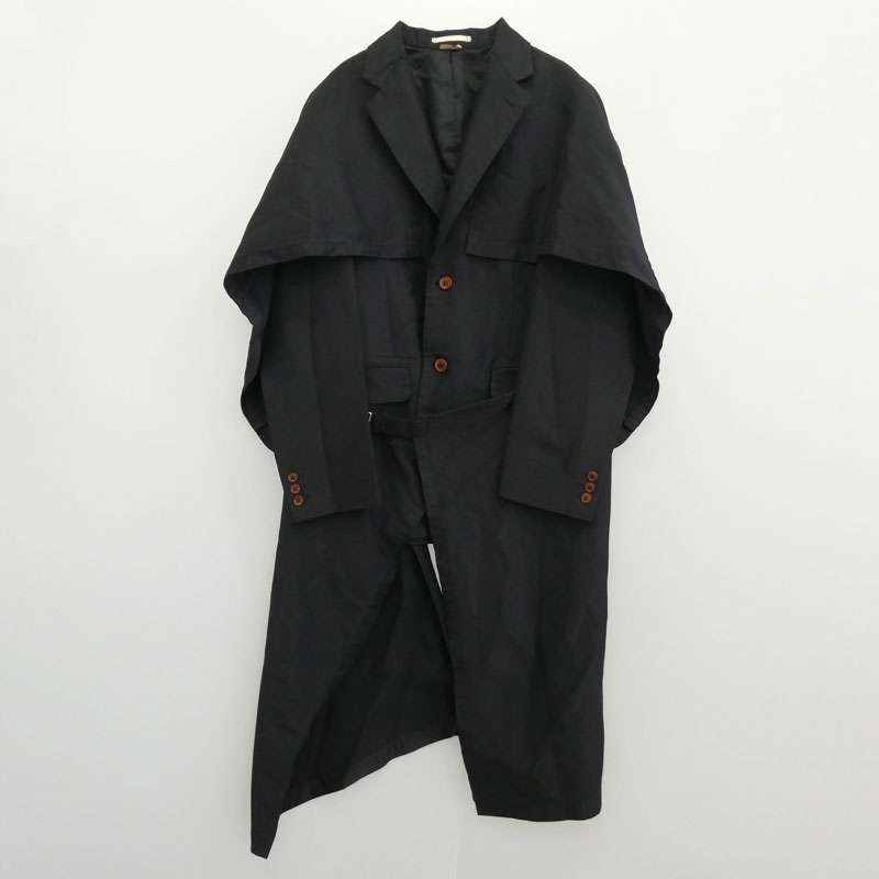 コムデギャルソンオムプリュス 20AW PF-J068 色の抵抗期 ポリエステル縮絨 ポリ縮 製品加工 後染 マント ジャケット 買取実績 画像