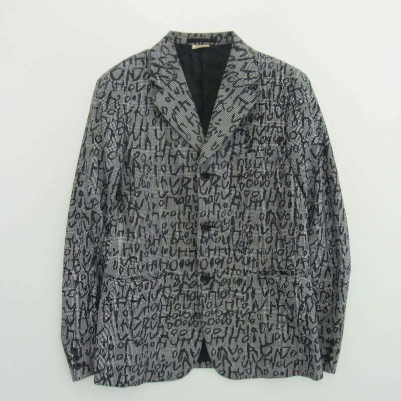 コムデギャルソンオムプリュス AD2023 PL-J050 グラフィックロゴ総柄 3B ウール テーラードジャケット 買取実績 画像