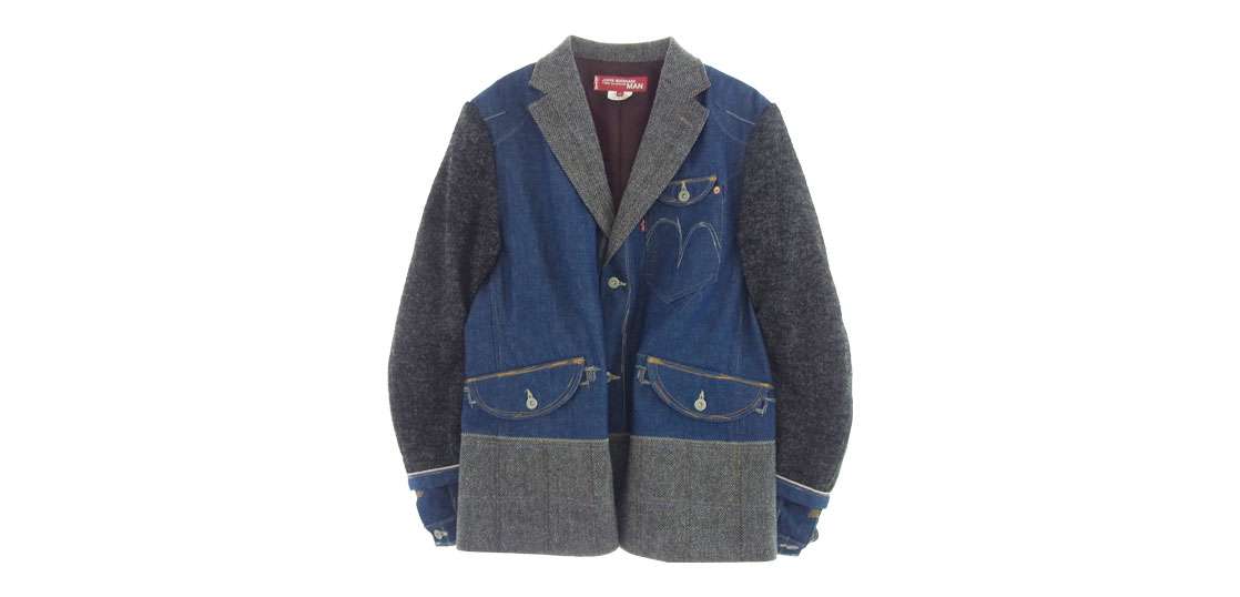 ジュンヤワタナベコムデギャルソンマン × Levi’s リーバイス 20aw WF-J005 Wネーム セルヴィッチ デニム ウール ナイロン ツイード ドッキング ジャケット 買取実績