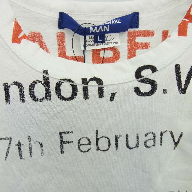 ジュンヤワタナベコムデギャルソンマン 24AW WN-T005-051 綿度詰め天竺 PINK FLOID ピンクフロイド 半袖Tシャツ 買取実績 画像