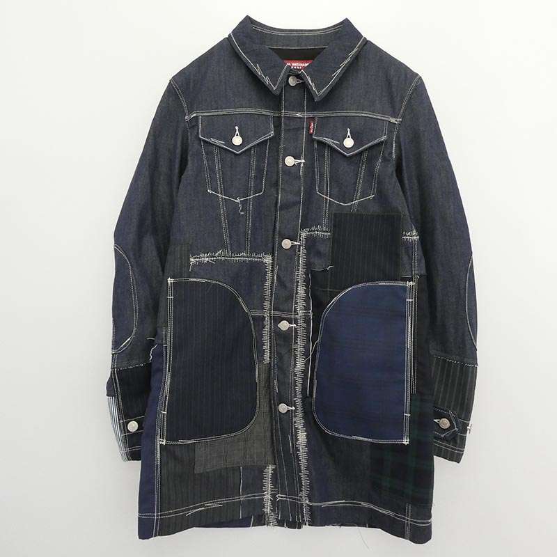 ジュンヤワタナベコムデギャルソンマン 24AW WO-C201 再構築 パッチワーク デニム ショートコート ジャケット 買取実績