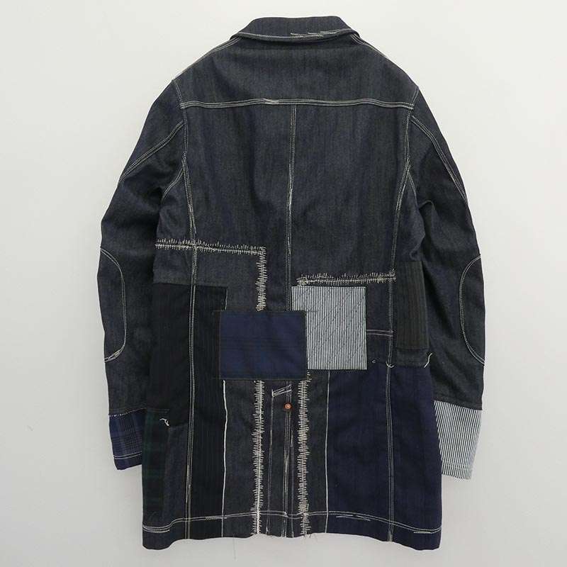 ジュンヤワタナベコムデギャルソンマン 24AW WO-C201 再構築 パッチワーク デニム ショートコート ジャケット 買取実績 画像