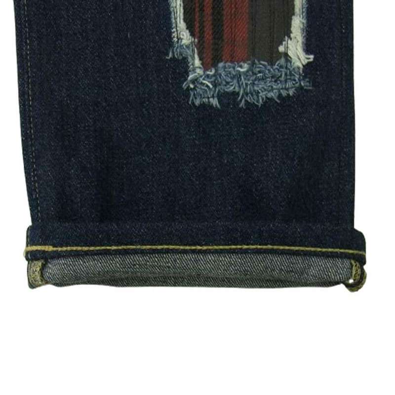 ジュンヤワタナベコムデギャルソンマン WO-P044-051 綿デニム シルクスカーフ パッチワーク デニムパンツ 買取実績 画像