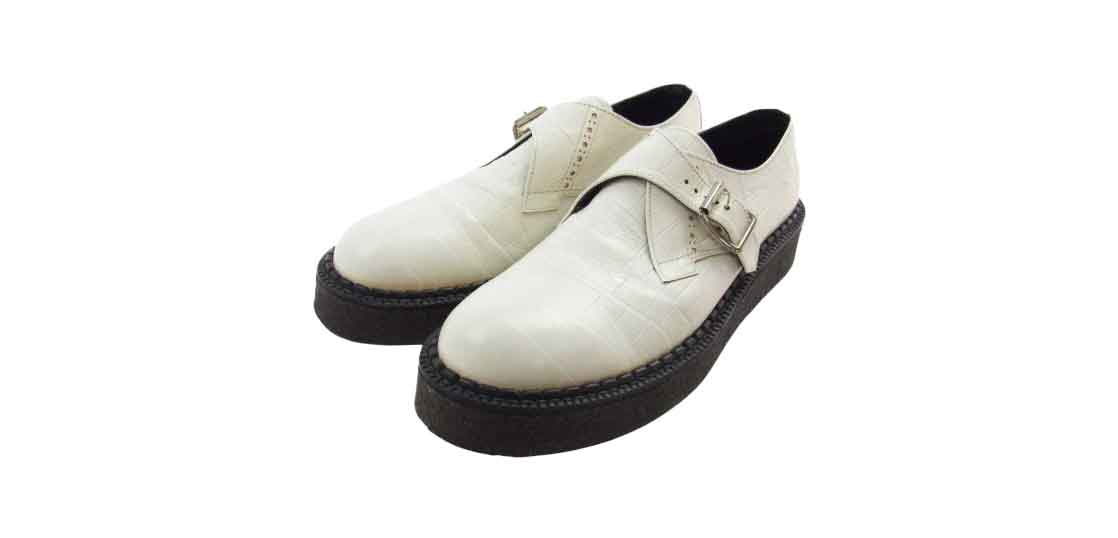 コムデギャルソンオムプリュス クロコ型押し モンクストラップ レザー ラバーソール シューズ 買取実績