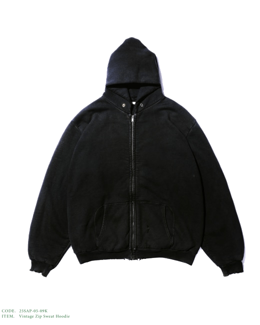 アプレッセ 2025SS 2025年新作 Vintage Zip Sweat Hoodie ヴィンテージ加工 ジップ パーカー 画像