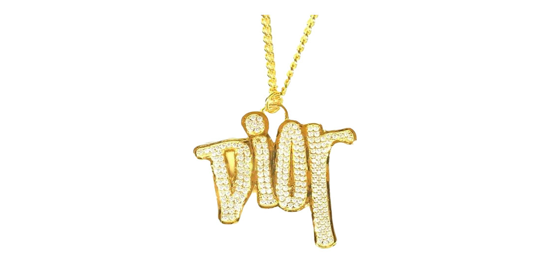 ディオールオム ×ステューシー N1182HOMMT 20AW ラインストーン ロゴ ペンダント ネックレス 買取実績