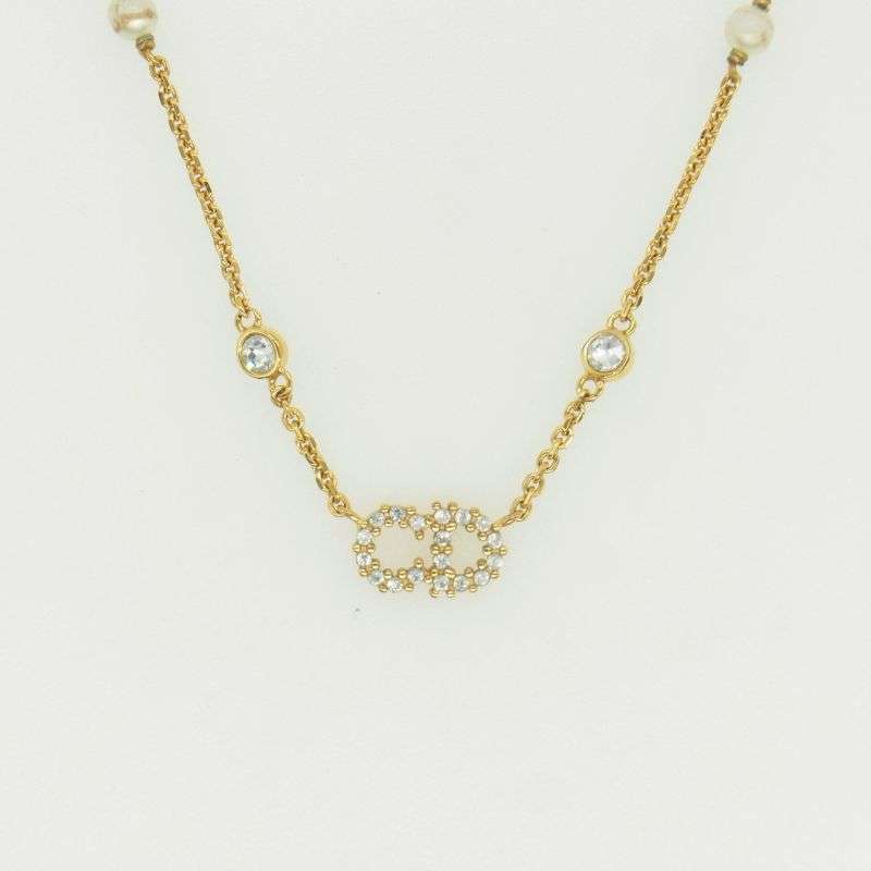 クリスチャンディオール N1033CDLCY D301 クレールディーリュヌ CDアイコン レジンパール クリスタルラインストーン ネックレス 買取実績 画像