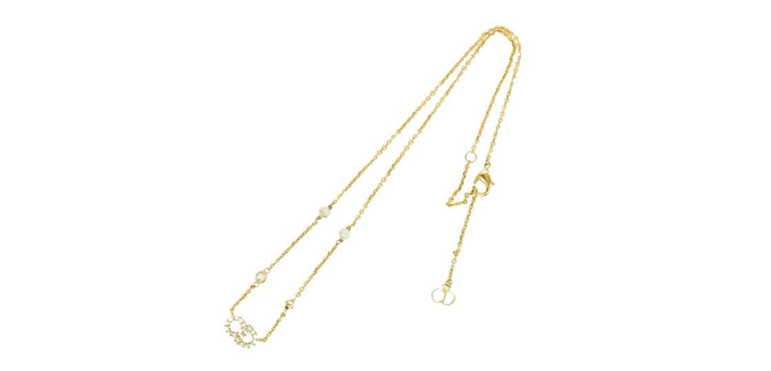 クリスチャンディオール N1033CDLCY D301 クレールディーリュヌ CDアイコン レジンパール クリスタルラインストーン ネックレス 買取実績