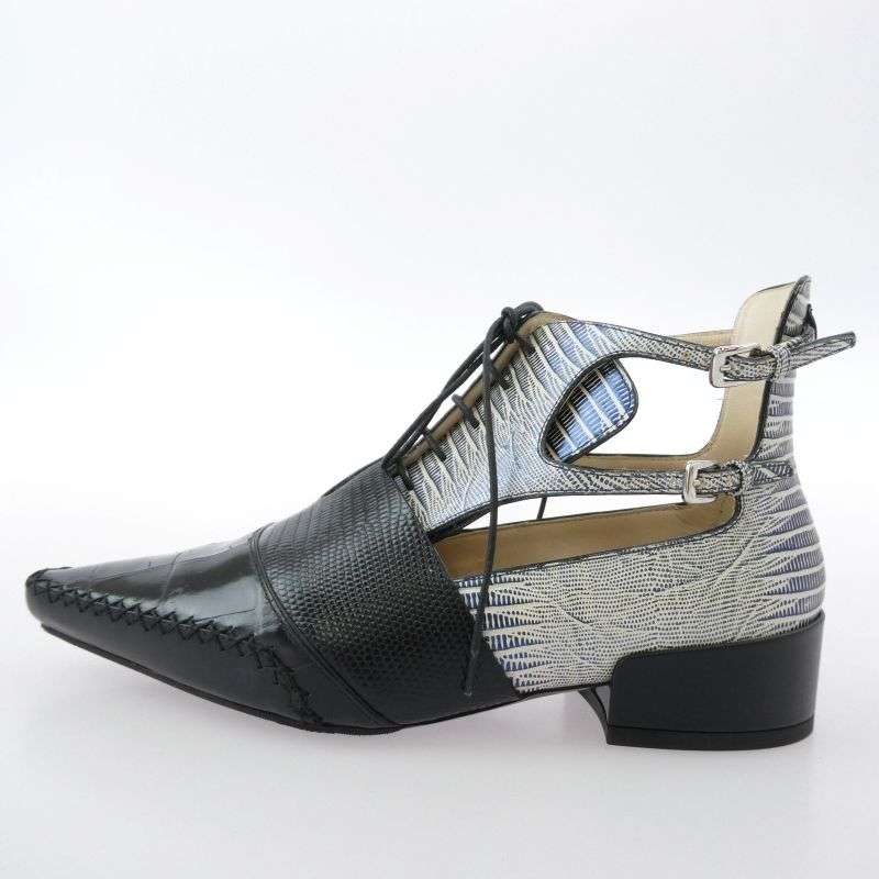 クリスチャンディオール SM0716 ポインテッドトゥ レースアップ レザー パンプス シューズ 買取実績 画像